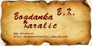 Bogdanka Karalić vizit kartica